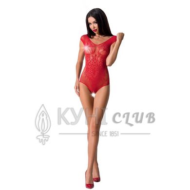 Бодістокінг Passion BS064 One Size, Red, боді, закрите плече, відкритий доступ 100761 фото