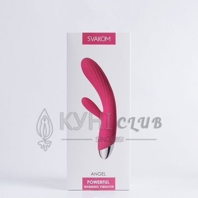Інтелектуальний вібратор-кролик із підігрівом Svakom Angel Plum Red 102701 фото