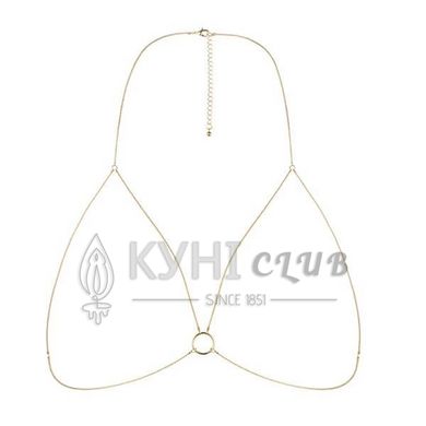 Цепочка портупея Bijoux Indiscrets Magnifique Bra Chain - Gold, украшение на тело 100382 фото