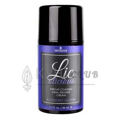 Гель для мінету Sensuva Lic-o-licious Blueberry Muffin (50 мл), оліїстий, без цукру 108574 фото