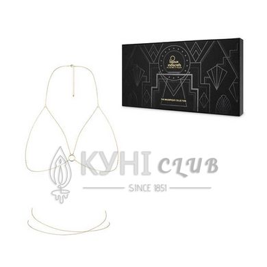 Цепочка портупея Bijoux Indiscrets Magnifique Bra Chain - Gold, украшение на тело 100382 фото