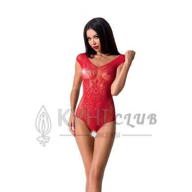 Бодістокінг Passion BS064 One Size, Red, боді, закрите плече, відкритий доступ 100761 фото