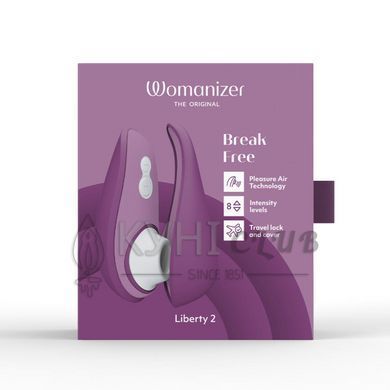 Вакуумний кліторальний стимулятор Womanizer Liberty 2 Purple, 8 режимів, магнітна кришечка 109576 фото