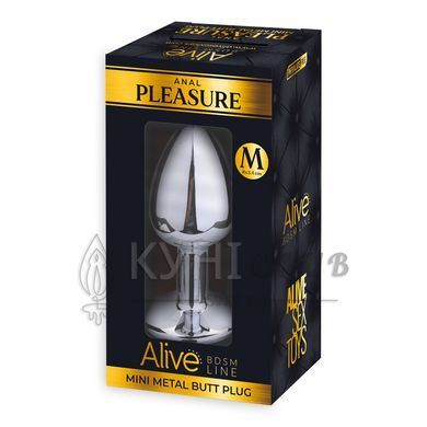 Металлическая анальная пробка с кристаллом Alive Mini Metal Butt Plug White M 103932 фото