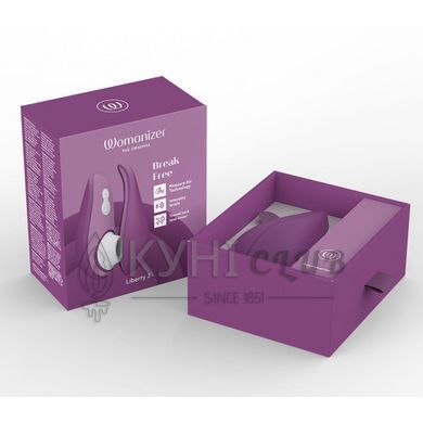 Вакуумний кліторальний стимулятор Womanizer Liberty 2 Purple, 8 режимів, магнітна кришечка 109576 фото
