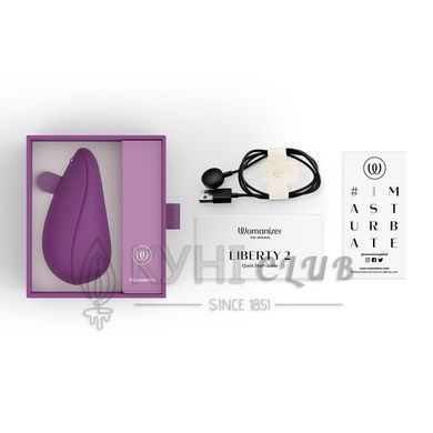 Вакуумний кліторальний стимулятор Womanizer Liberty 2 Purple, 8 режимів, магнітна кришечка 109576 фото