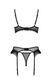 Комплект Passion KERRIA SET WITH OPEN BRA black, S/M, бюстгальтер з відкритою чашкою, стрінги, пояс 108517 фото 4