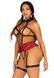 BDSM-костюм учениці Leg Avenue Harness teddy & skirt M Black, портупея, мініспідниця, екошкіра 106556 фото 3
