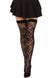 Чулки Leg Avenue Wild rose net thigh highs, One Size, черные, широкая резинка, рисунок-розы 110075 фото 4