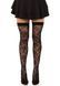 Чулки Leg Avenue Wild rose net thigh highs, One Size, черные, широкая резинка, рисунок-розы 110075 фото 1