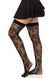 Чулки Leg Avenue Wild rose net thigh highs, One Size, черные, широкая резинка, рисунок-розы 110075 фото 3