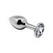 Металлическая анальная пробка с кристаллом Alive Mini Metal Butt Plug White M 103932 фото 1