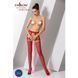 Еротичні колготки-бодістокінги Passion S025 One Size, Red, імітація ажурних панчішок з пояском 100828 фото 2