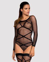 Бодістокінг Obsessive Bodystocking G320 S/M/L, панчохи, боді, декор у вигляді ліній 105225 фото