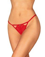 Трусики з доступом Obsessive Ingridia crotchless thong XS/S, червоні 107064 фото