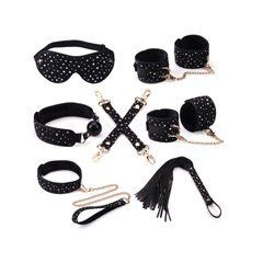 Набір Liebe Seele Stary Nights 7pcs Bondage Kit, фіксатори, нашийник з повідцем, кляп, флогер, маска 107511 фото