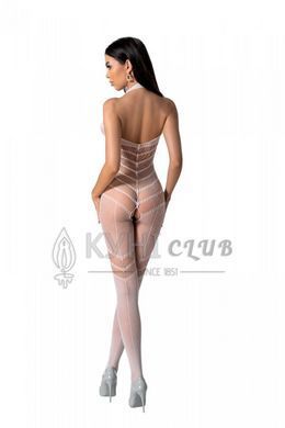 Бодістокінг з плетінням на животику Passion BS100 One Size, white, декоративний шов, з доступом 106960 фото
