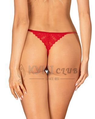 Трусики з доступом Obsessive Ingridia crotchless thong XS/S, червоні 107064 фото