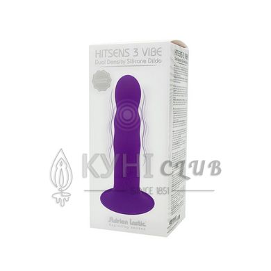 Двошаровий ділдо з вібрацією Adrien Lastic Hitsens 3 Purple, відмінно для страпона, діаметр 4 см, до 102891 фото