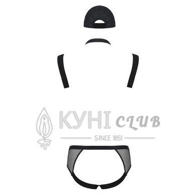 Комплект эротического мужского белья Passion 038 JOHN S/M Black, боди, кепка 105563 фото