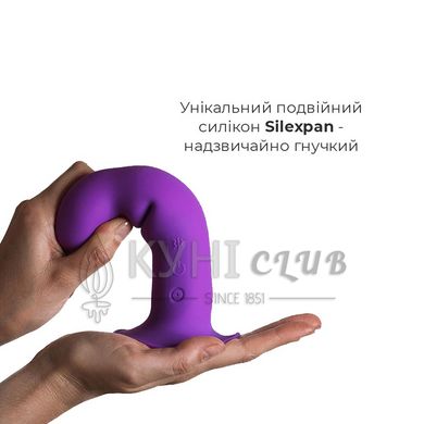 Двошаровий ділдо з вібрацією Adrien Lastic Hitsens 3 Purple, відмінно для страпона, діаметр 4 см, до 102891 фото