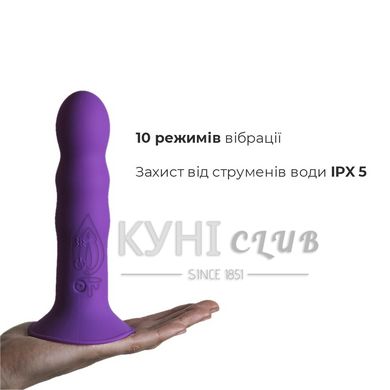 Двошаровий ділдо з вібрацією Adrien Lastic Hitsens 3 Purple, відмінно для страпона, діаметр 4 см, до 102891 фото