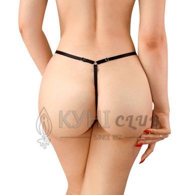 Сексуальные трусики с цепочкой и подвеской Art of Sex - KISS panties XS-M, цвет черный 107871 фото