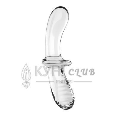 Двосторонній скляний дилдо Satisfyer Double Crystal Transparent, боросилікатне скло, унісекс 106620 фото