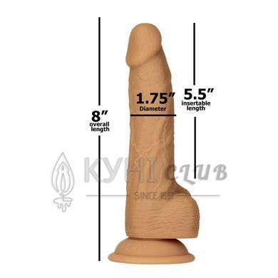 Фаллоимитатор ADDICTION Dual Density Silicone Dildo 8&Prime;, Кармельный 106219 фото