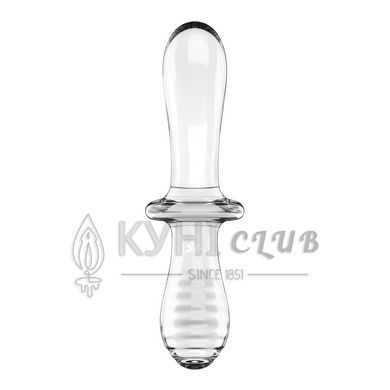 Двосторонній скляний дилдо Satisfyer Double Crystal Transparent, боросилікатне скло, унісекс 106620 фото