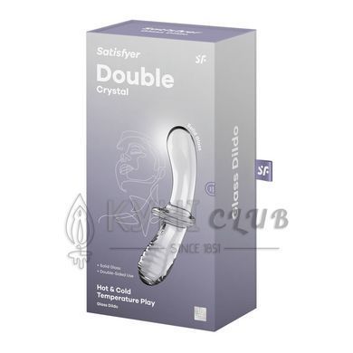 Двосторонній скляний дилдо Satisfyer Double Crystal Transparent, боросилікатне скло, унісекс 106620 фото