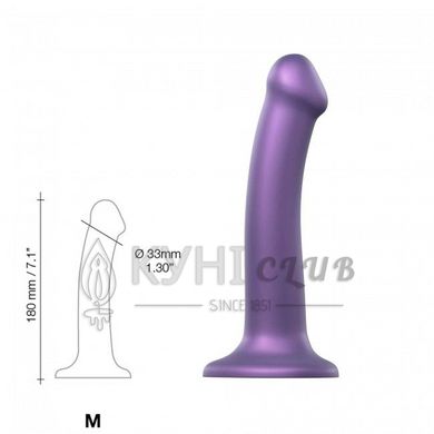 Насадка для страпону Strap-On-Me Mono Density Dildo Violet M, діам. 3,3 см, одношаровий силікон, гну 100120 фото