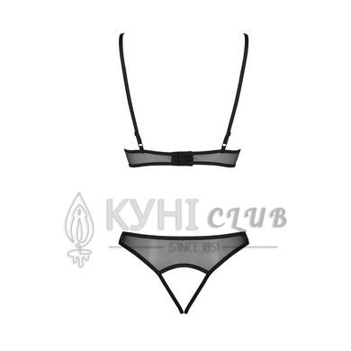 Комплект: браллет с ажурным лифом и открытыми трусиками Christa Set with Open Bra black L/XL — Passi 103657 фото