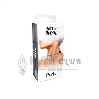 Чокер на шею Сердце Art of Sex - Paris, из натуральной кожи, Черный 105037 фото