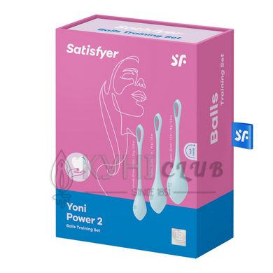 Набір йоні намистин Satisfyer Yoni Power 2 Light Blue, диаметр 2-2,5-3см, вес 22-44-73гр 103447 фото