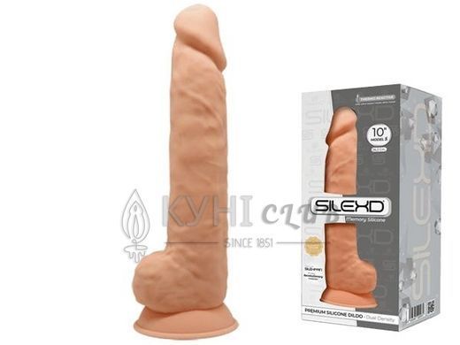 Фалоімітатор SilexD Flesh (MODEL 1 size 10in), двошаровий, силікон+Silexpan, діаметр см 103907 фото