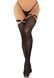 Панчохи Leg Avenue Thigh highs with garter top, One Size, чорні, з еластичними підв&rsquo;язками на кільця 110098 фото 1