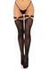 Панчохи Leg Avenue Thigh highs with garter top, One Size, чорні, з еластичними підв&rsquo;язками на кільця 110098 фото 3