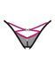 Трусики-стринги Obsessive Novenes crotchless thong, M/L, сетка, стрепы, украшение со стразами, откры 109678 фото 3
