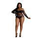 Сітчасте боді зі стразами Moonlight Plus Model 09 XL-XXXL Black, відкриті плечі 106163 фото 1