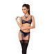 Комплект білизни Passion Exclusive GISELE SET XXL/XXXL, black, ліф, трусики з пажами 100773 фото 1
