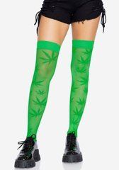 Панчохи з малюнком Leg Avenue 420 Net thigh highs Green 107179 фото