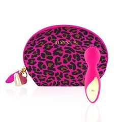 Мінівібромасажер Rianne S: Lovely Leopard Pink, 10 режимів роботи, косметичка-чохол, мед.силікон 108645 фото