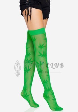 Панчохи з малюнком Leg Avenue 420 Net thigh highs Green 107179 фото