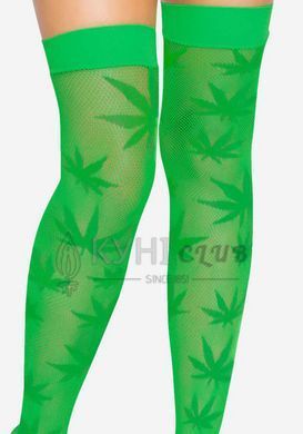 Панчохи з малюнком Leg Avenue 420 Net thigh highs Green 107179 фото