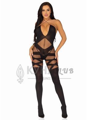 Бодістокінг Leg Avenue Illusion halter bodystocking One size Black, доступ 106607 фото