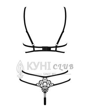 Эротический комплект из стреп Obsessive Badossa 2-pcs set L/XL, черный, с доступом, бюстгальтер, стр 105202 фото