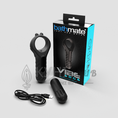 Ерекційне кільце з віброкулею Bathmate Vibe Edge, Чорне 105488 фото
