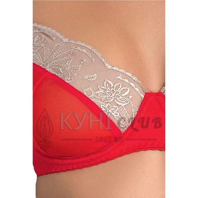 Розпродаж!!!Комплект білизни LORAINE SET red L/XL - Passion Exclusive: ліф, стрінги, пояс для панчох 101294 фото