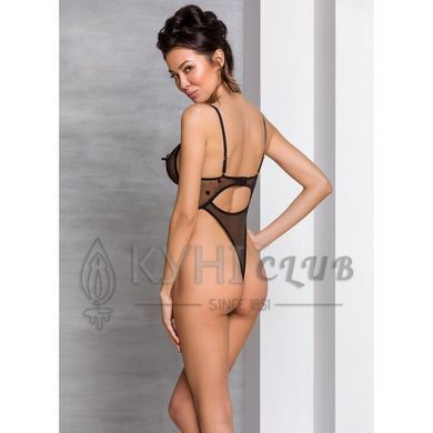 Еротичний боді з малюнком Passion LOVELIA BODY L/XL, black 102613 фото